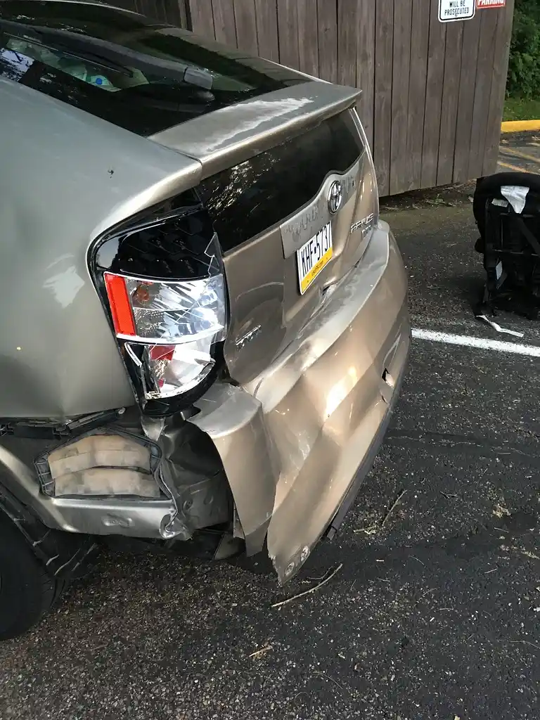 Rear-End Bumper Damage.